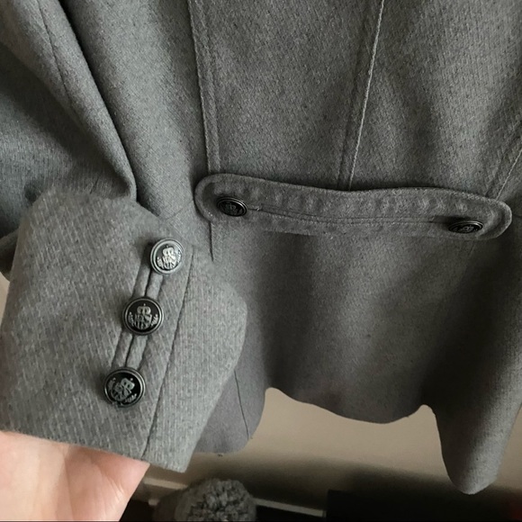 VERO MODA Gray Ranya Wool Double Breasted Jacket - Picture 6 of 8